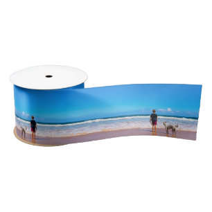 Custom Photo Make Your Own Design - I Love My Pet  Satin Ribbon