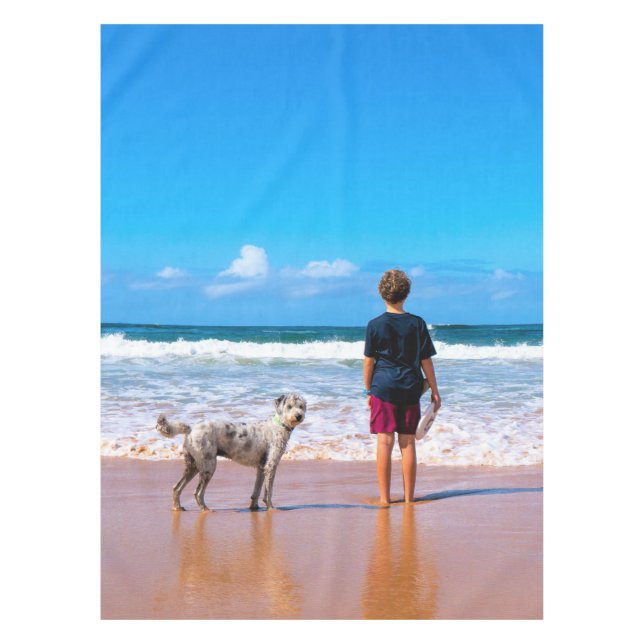 Custom Photo Make Your Own Design - I Love My Pet  Tablecloth (Front)