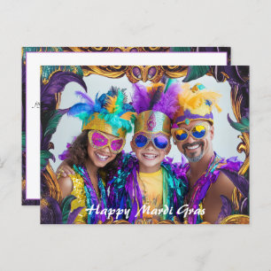 Custom photo💚💜💛 Mardi Gras Magic Postcard