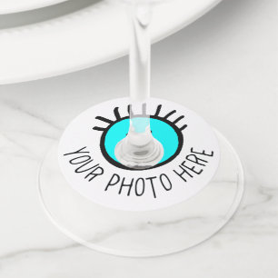 Custom Photo MATTE WINE GLASS TAGS Blank Template