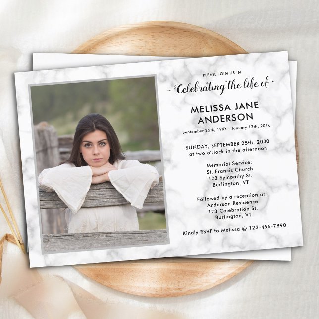 Custom Photo Memorial Celebration Of Life Funeral Invitation (Creator Uploaded)