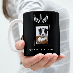 Custom photo memorial dog pet black coffee mug