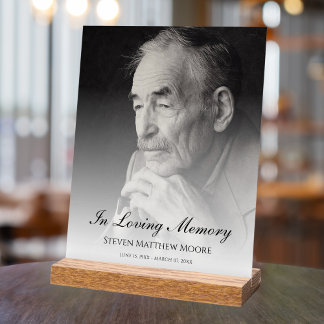 Custom Photo Memorial Funeral Tribute Acrylic Sign