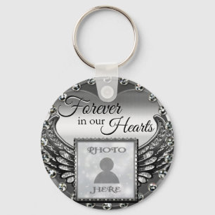 Custom Photo Memorial Heart Keychain