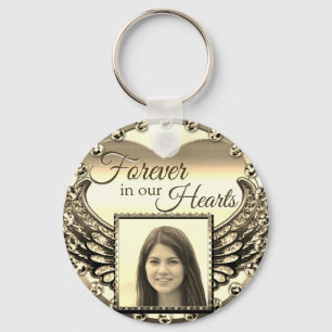 Custom Photo Memorial Heart Keychain