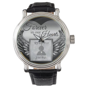 Custom Photo Memorial Heart Keychain Watch