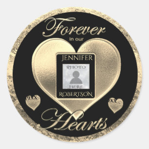 Custom Photo Memorial in Loving Memory Classic Round Sticker