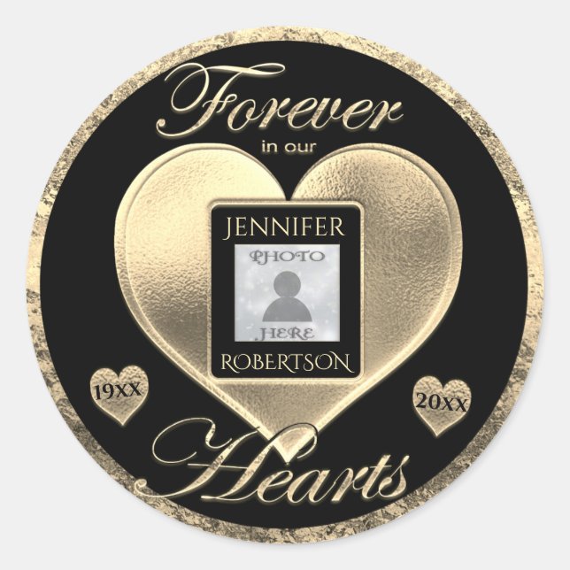 Custom Photo Memorial in Loving Memory Keychain Classic Round Sticker (Front)