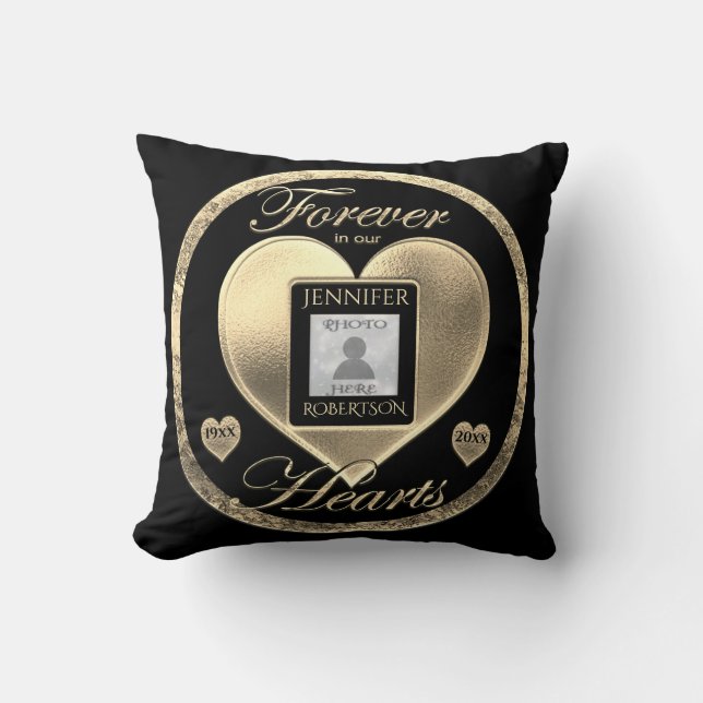 Custom Photo Memorial in Loving Memory  Throw Pillow (Front)