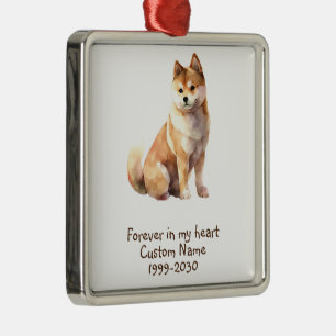 Custom Photo Memorial Keepsake  Dog Metal Ornament
