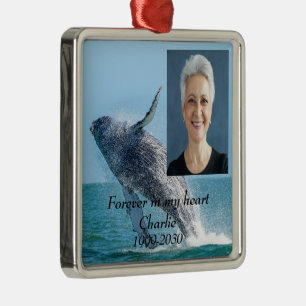 Custom Photo Memorial Keepsake Forever in my Heart Metal Ornament