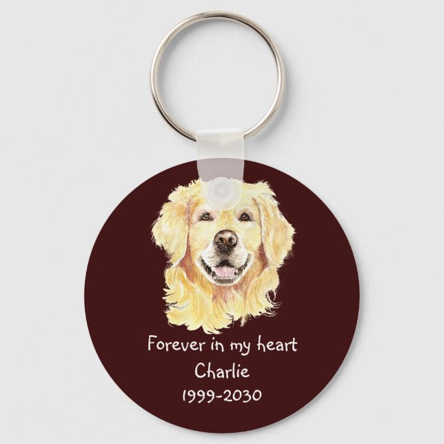 Custom Photo Memorial Keepsake Pet Dog  Keychain (Front)