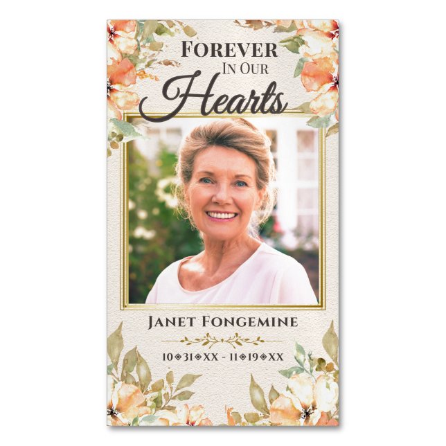 Custom Photo Memorial Magnet Funeral Favour Set (Front Vertical)