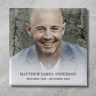 Custom Photo Memorial or Funeral 2 Inch Square Button