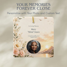 Custom Photo Memorial Ornament with QR Code