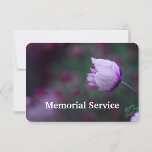Custom Photo Memorial Service Invite Mauve Flower