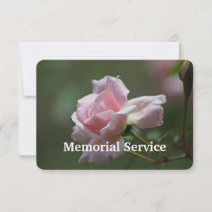 Custom Photo Memorial Service Invite Rose  Flower