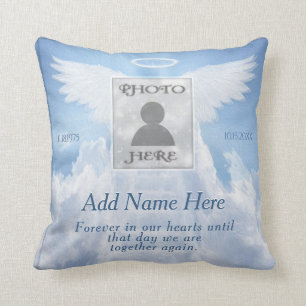 Custom Photo Memorial Stairway to Heaven Throw Pillow