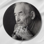 Custom Photo Memorial Tribute Funeral 3 Inch Round Button<br><div class="desc">A personalized father memorial button with name and space for a photo.</div>