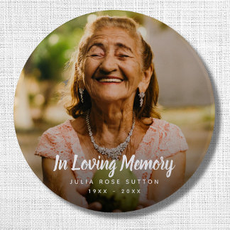 Custom Photo Memorial Tribute Funeral Death 2 Inch Round Button