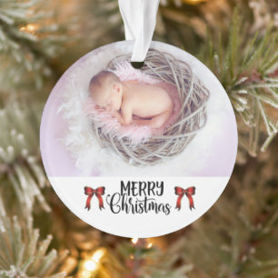 CUSTOM PHOTO Merry Christmas Ornament
