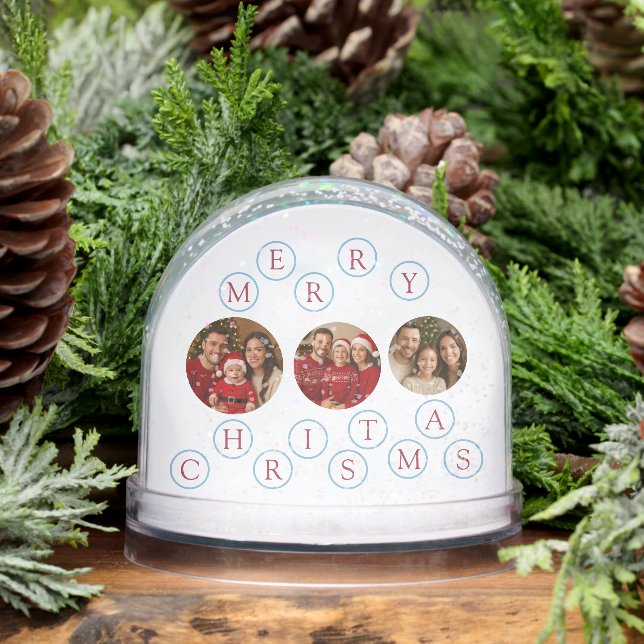 Custom Photo Merry Christmas Snowglobe (Winter)