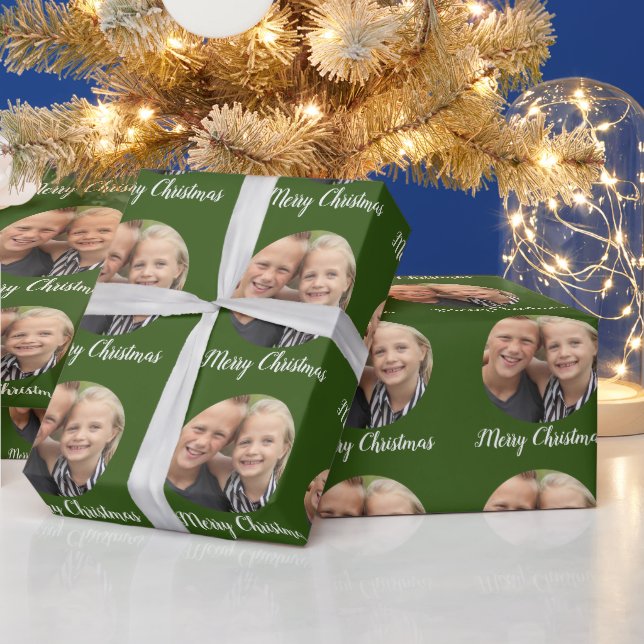 Custom photo Merry Christmas Wrapping Paper (Holidays)