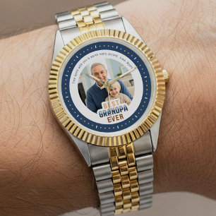 Custom Photo Message Best Grandpa Ever Watch