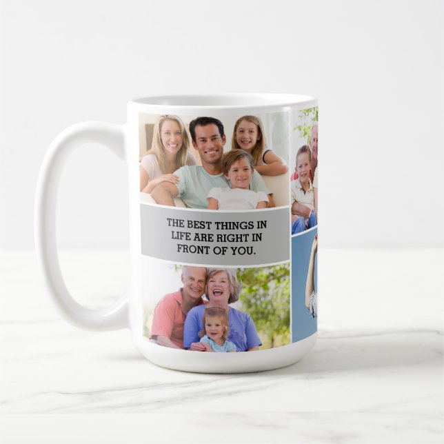 Custom Photo Message Best thing in Life Family Coffee Mug (Left)
