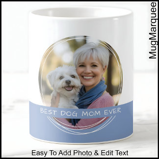 Custom Photo & Message White & Blue C42 Memory Coffee Mug