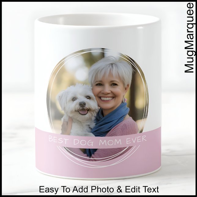 Custom Photo & Message White & Pink C52 Memory Coffee Mug (Creator Uploaded)