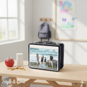 Custom Photo Metal Lunch Box with Personalized Des
