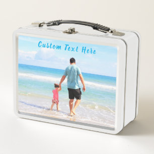 Custom Photo Metal Lunch Box Your Photos and Text