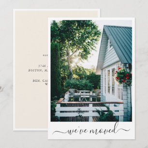 Custom Photo Minimalist Moved New Home Address Announcement