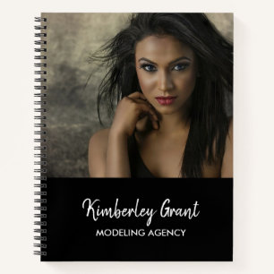 Custom photo modelling black notebook