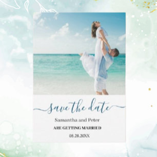 Custom Photo Moden Beach Save the Date Invitation