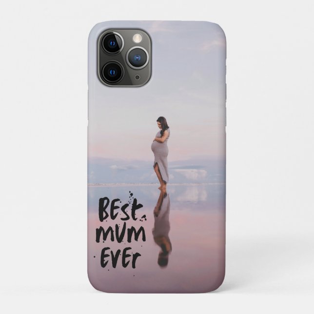 Custom Photo Modern Best Mom Ever Case-Mate iPhone Case (Back)