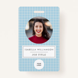Custom Photo Modern Blue Professional Creative Badge