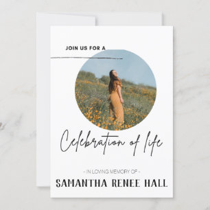 Custom Photo Modern Celebration of Life Invitation