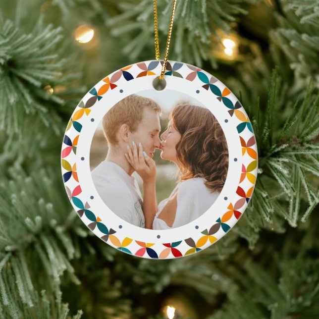 Custom Photo Modern Colourful Personalized Ceramic Ornament (Tree)