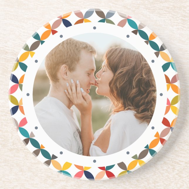 Custom Photo Modern Colourful Personalized Coaster (Front)
