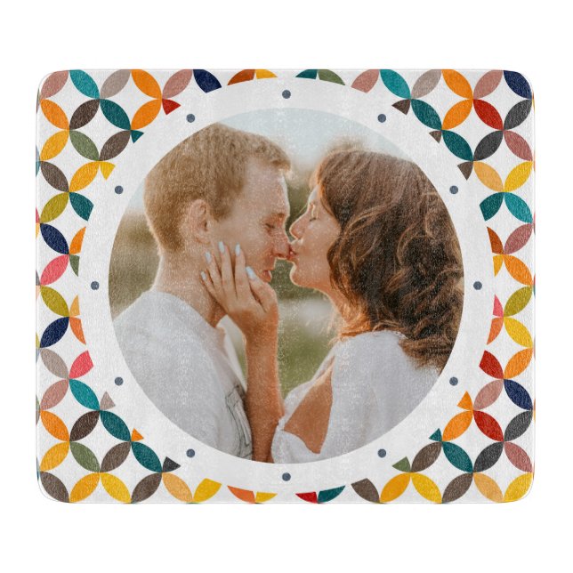 Custom Photo Modern Colourful Personalized Cutting Board (Front)