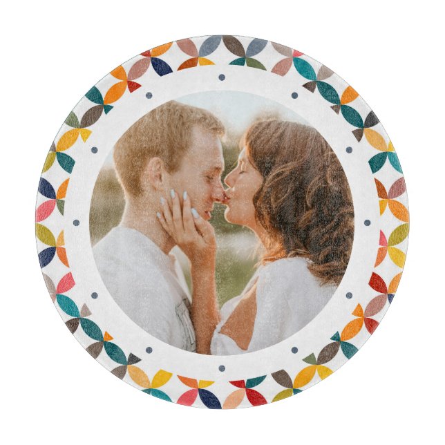 Custom Photo Modern Colourful Personalized Cutting Board (Front)