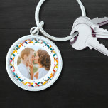 Custom Photo Modern Colourful Personalized Keychain<br><div class="desc">Custom Photo Modern Colourful Personalized Keychain features a colourful modern geometric pattern with your favourite photo in the centre. PHOTO TIP: centre your photo prior to uploading to Zazzle. Perfect as a gift for mom,  dad,  grandparents,  friends,  family and more. Designed by Evco Studio www.zazzle.com/store/evcostudio</div>