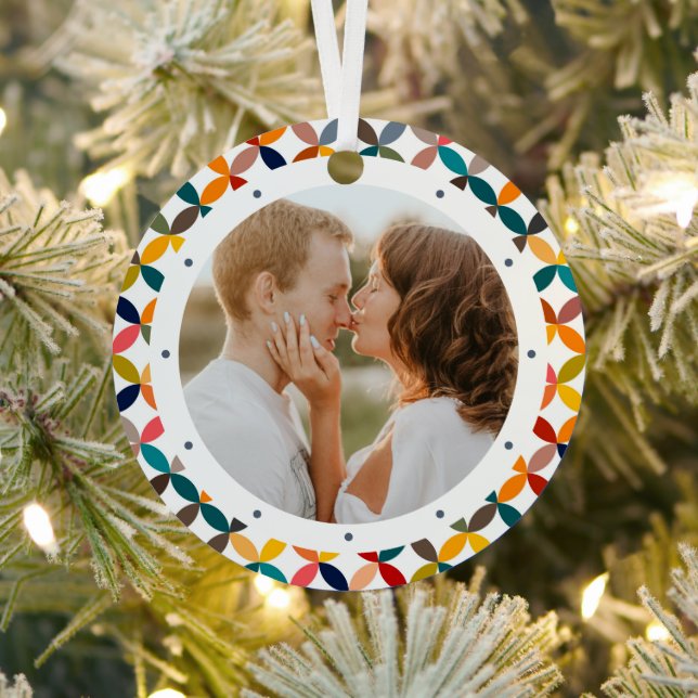 Custom Photo Modern Colourful Personalized Metal Ornament (Insitu)