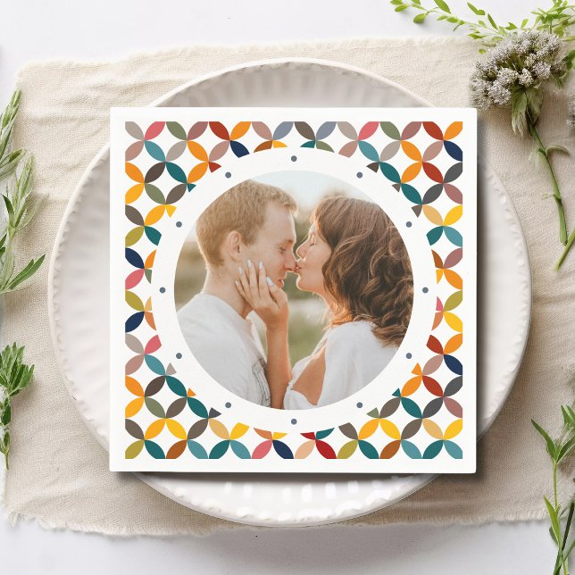 Custom Photo Modern Colourful Personalized Napkin (Creator Uploaded)