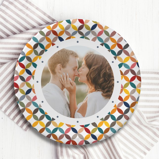 Custom Photo Modern Colourful Personalized Paper Plate (Creator Uploaded)