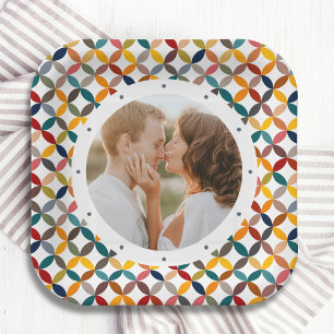 Custom Photo Modern Colourful Personalized Paper Plate