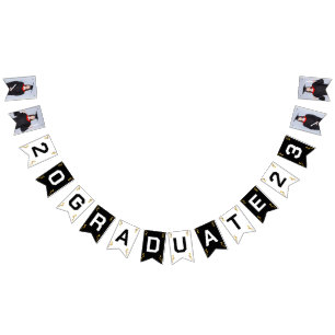 Custom Photo Modern Elegant Senior Graduation Part Bunting Flags