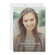 Custom Photo Modern Floral Graduation Announcement